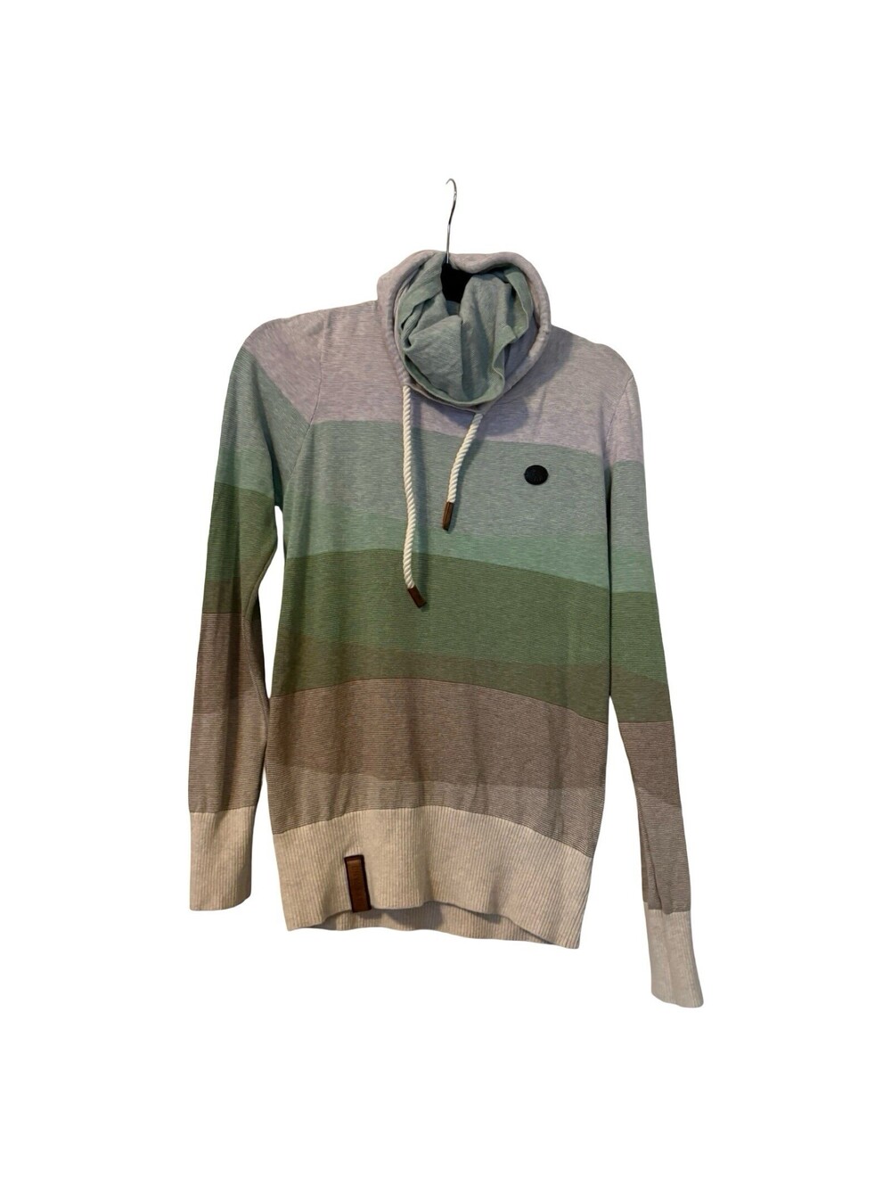 Naketano Women Sweater Turtle Neck Multicoloured Size Large Colorblock